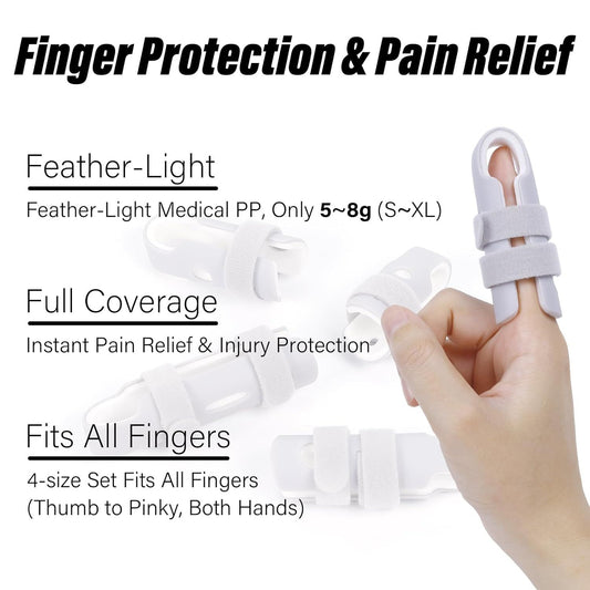 Lightweight inger Splint, 4 Graduated inger Braces Support or Thumb/Middle/Ring/Index/Pinky, Stabilizer V1259-DP01-D-228