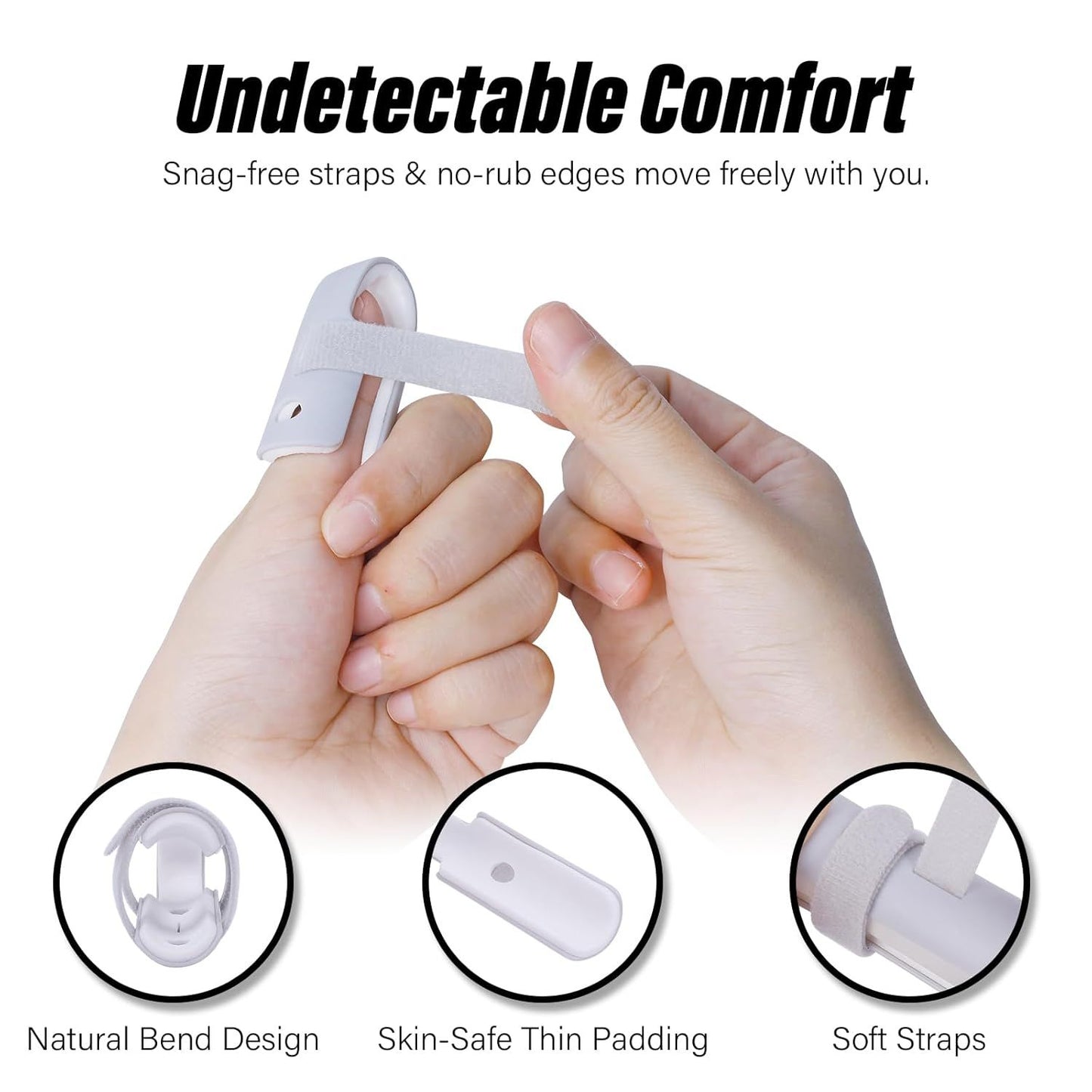 Lightweight inger Splint, 4 Graduated inger Braces Support or Thumb/Middle/Ring/Index/Pinky, Stabilizer V1259-DP01-D-228