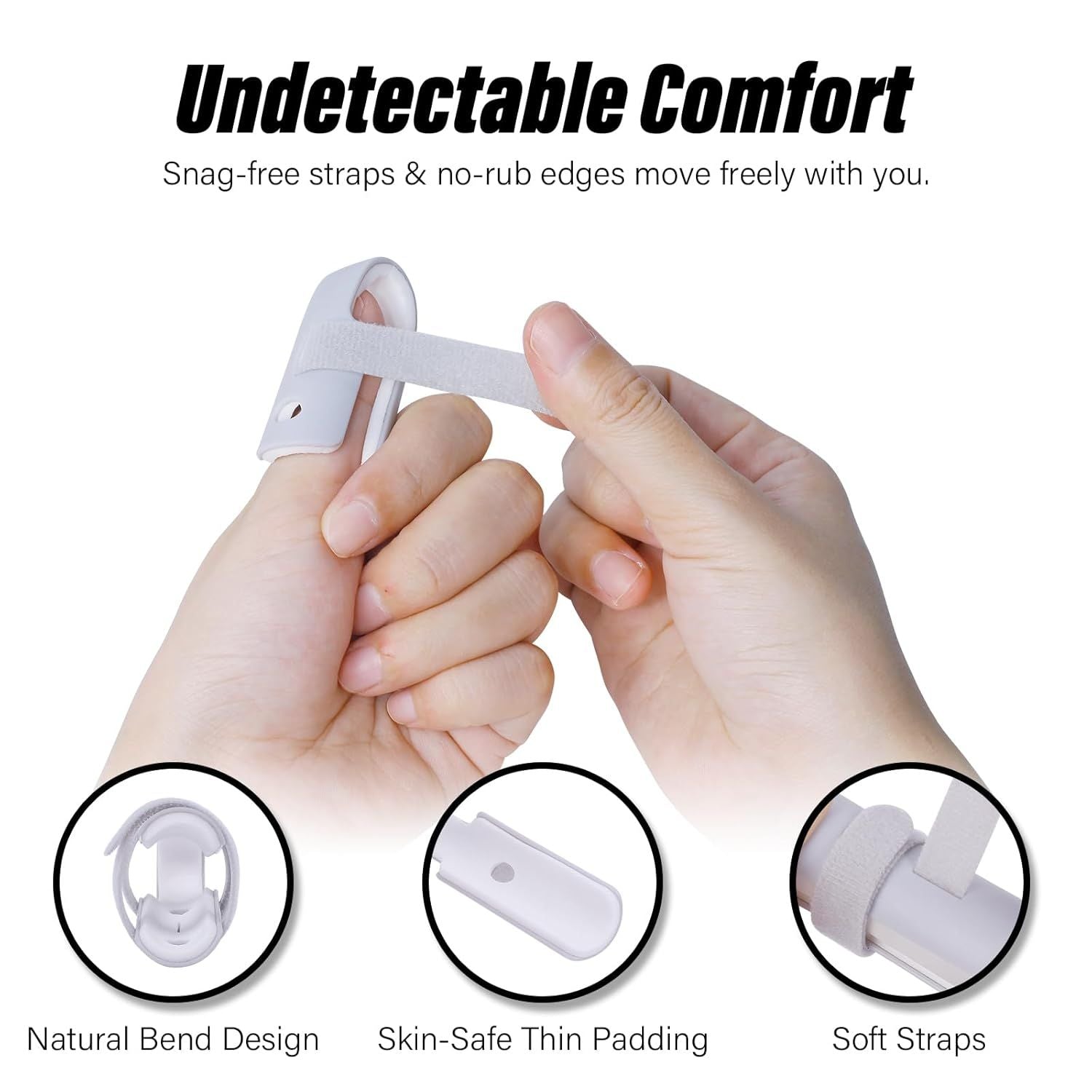 Lightweight inger Splint, 4 Graduated inger Braces Support or Thumb/Middle/Ring/Index/Pinky, Stabilizer V1259-DP01-D-228