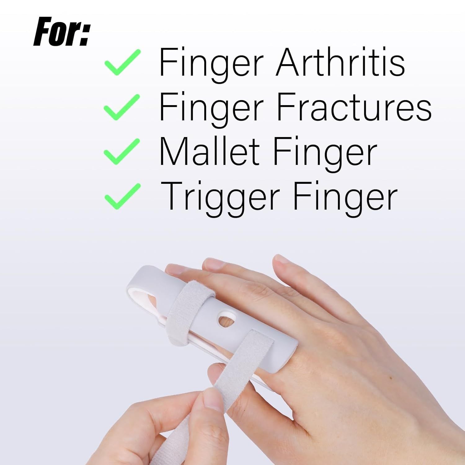 Lightweight inger Splint, 4 Graduated inger Braces Support or Thumb/Middle/Ring/Index/Pinky, Stabilizer V1259-DP01-D-228