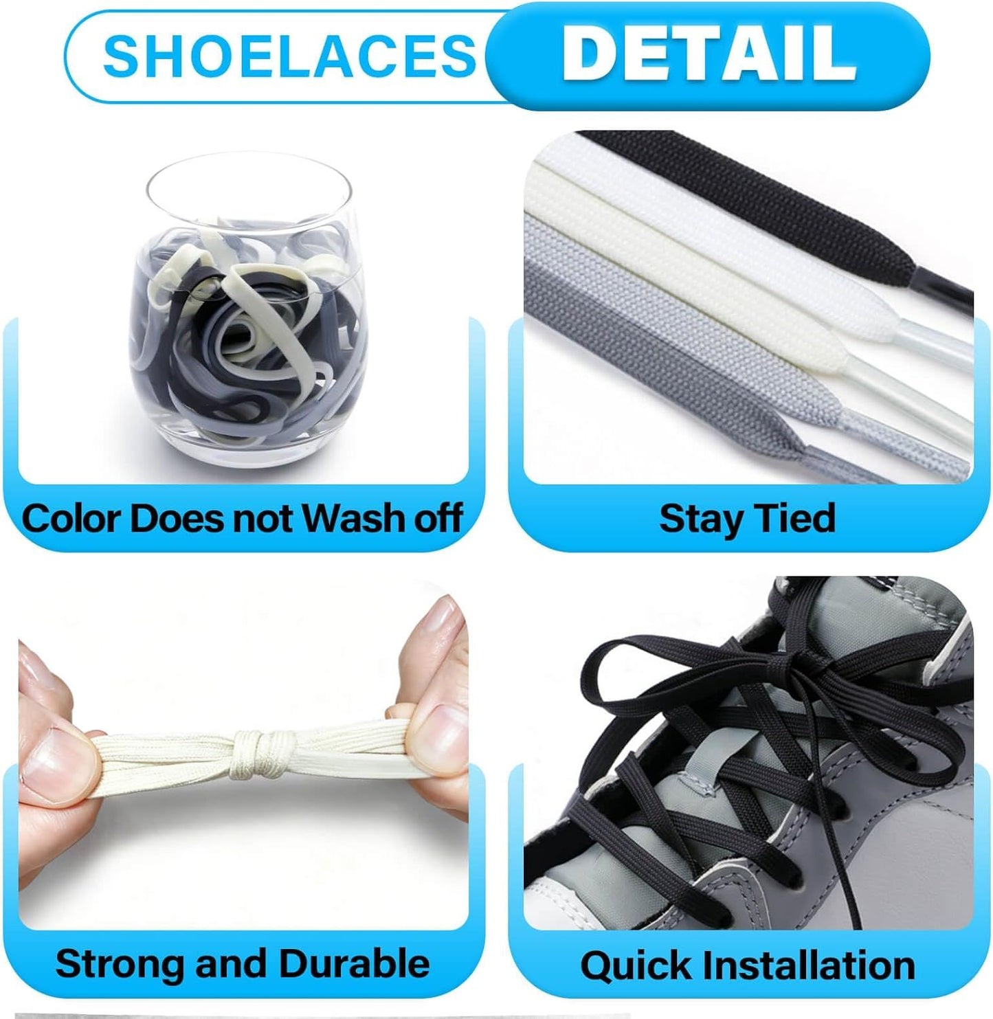 Thin lat Shoe Laces: Athletic Hollow Solid Color Shoelaces or Sneakers 1 Pair V1259-DP01-D-233