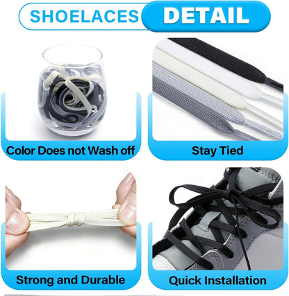 Thin lat Shoe Laces: Athletic Hollow Solid Color Shoelaces or Sneakers 1 Pair V1259-DP01-D-233