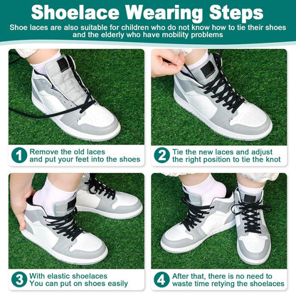 lat Elastic Shoe Laces: Stretch Shoelaces or Sneakers 2 Pair V1259-DP01-D-234