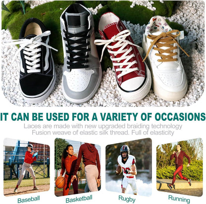 lat Elastic Shoe Laces: Stretch Shoelaces or Sneakers 2 Pair V1259-DP01-D-234
