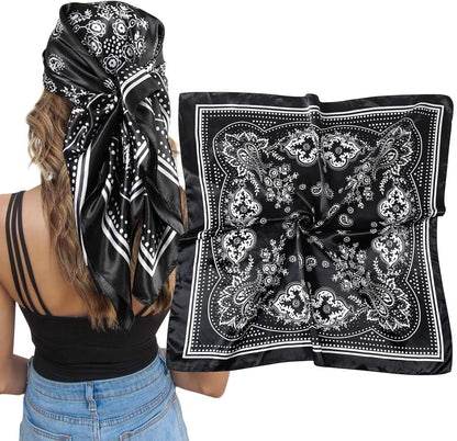Satin Silk Scar - Large Hair Bandana, Sleeping Wrap or Women V1259-DP01-D-238
