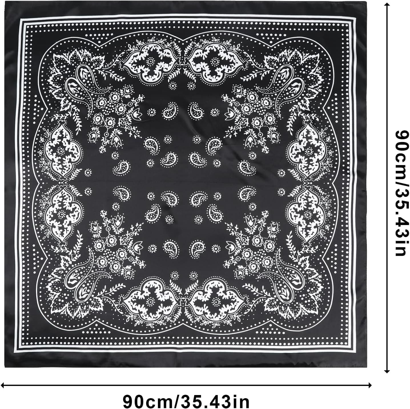 Satin Silk Scar - Large Hair Bandana, Sleeping Wrap or Women V1259-DP01-D-238