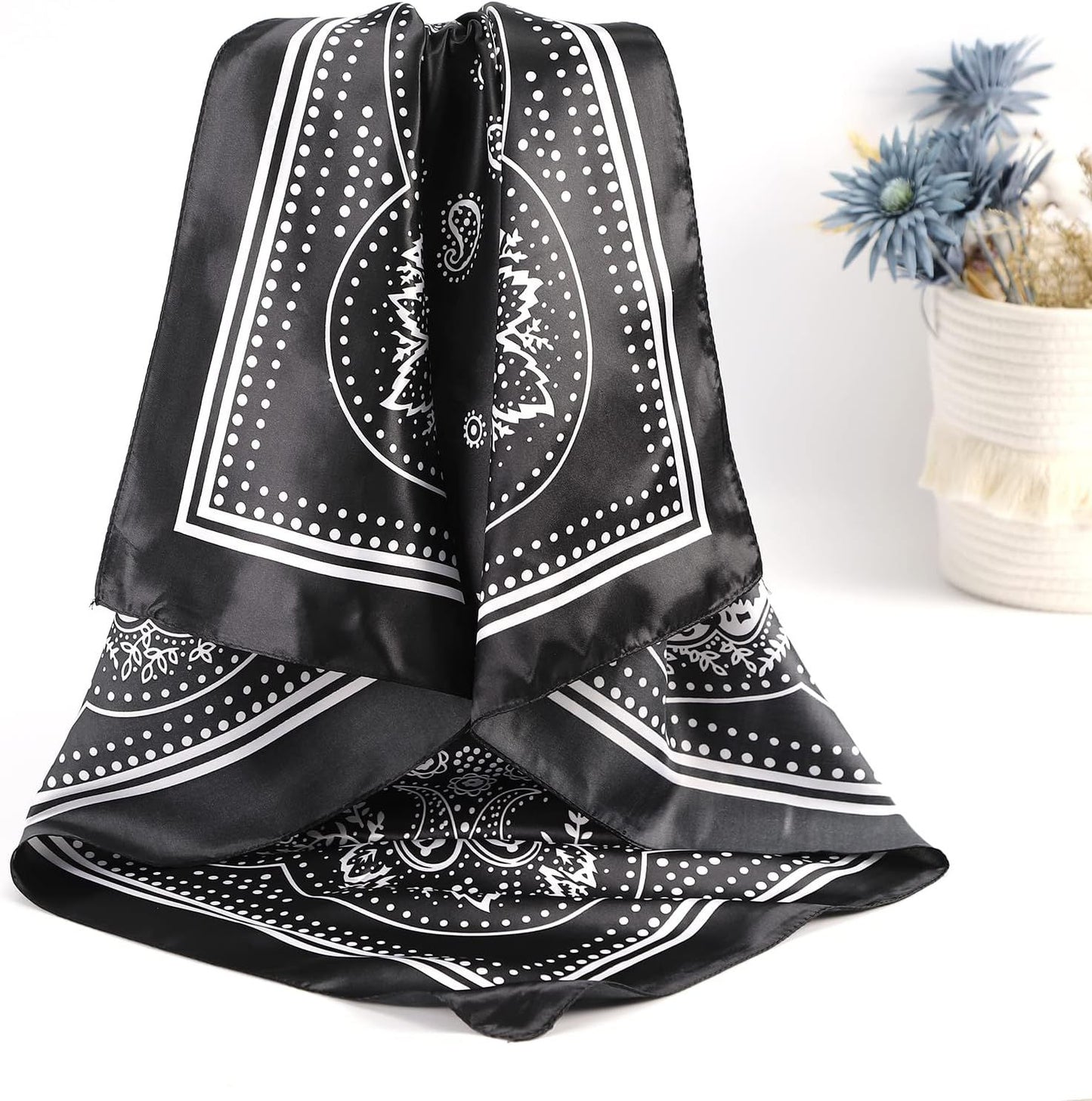 Satin Silk Scar - Large Hair Bandana, Sleeping Wrap or Women V1259-DP01-D-238