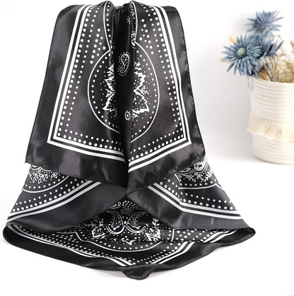 Satin Silk Scar - Large Hair Bandana, Sleeping Wrap or Women V1259-DP01-D-238