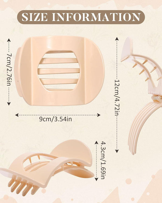 6Pcs lat Hair Clips or Women Strong Grip Curved Claw Clip or Thin Hair Non-slip Plastic Hair Barrettes V1259-DP01-D-241