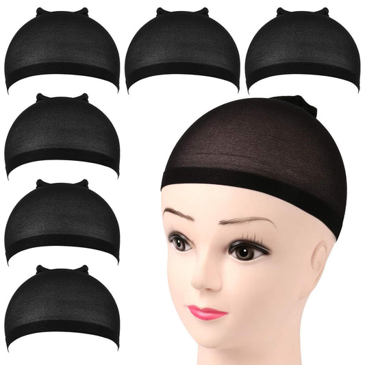Wig Cap, 6PCS Black Stocking Caps or Wigs, Stretchy Stocking Nylon Caps or Women, Girls, Kids V1259-DP01-D-249