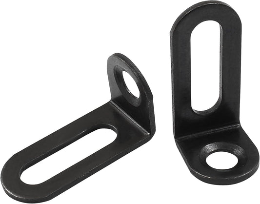 Biaungdo 12 Pcs 18x19x37mm/0.7"x0.75"x1.46" Adjustable Right Angle Brackets L-Shape Corner Brace Support Black V1259-DP01-D-25