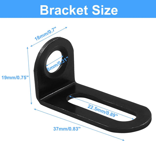Biaungdo 12 Pcs 18x19x37mm/0.7"x0.75"x1.46" Adjustable Right Angle Brackets L-Shape Corner Brace Support Black V1259-DP01-D-25