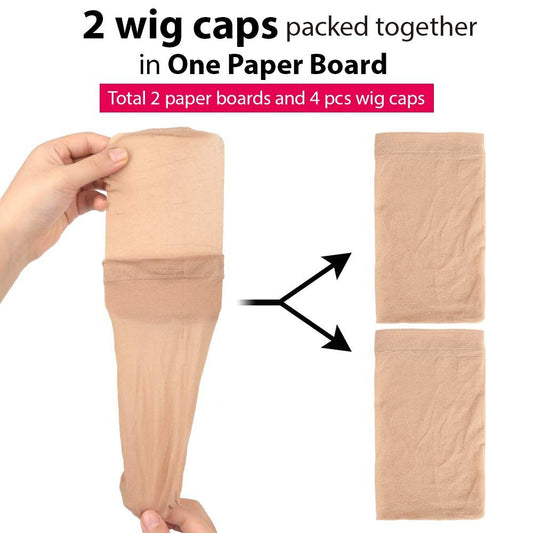 4 pieces Light Brown Stocking Wig Caps Stretchy Nylon Wig Caps or Women V1259-DP01-D-251
