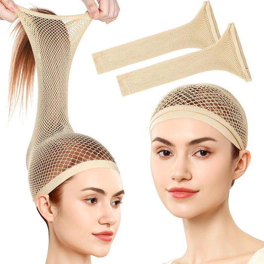 Wig Cap, Hair Net or Wigs, 30 CM Large Mesh Wig Cap or Long Hair or Women, Nylon Hair Net Non Slip or V1259-DP01-D-255