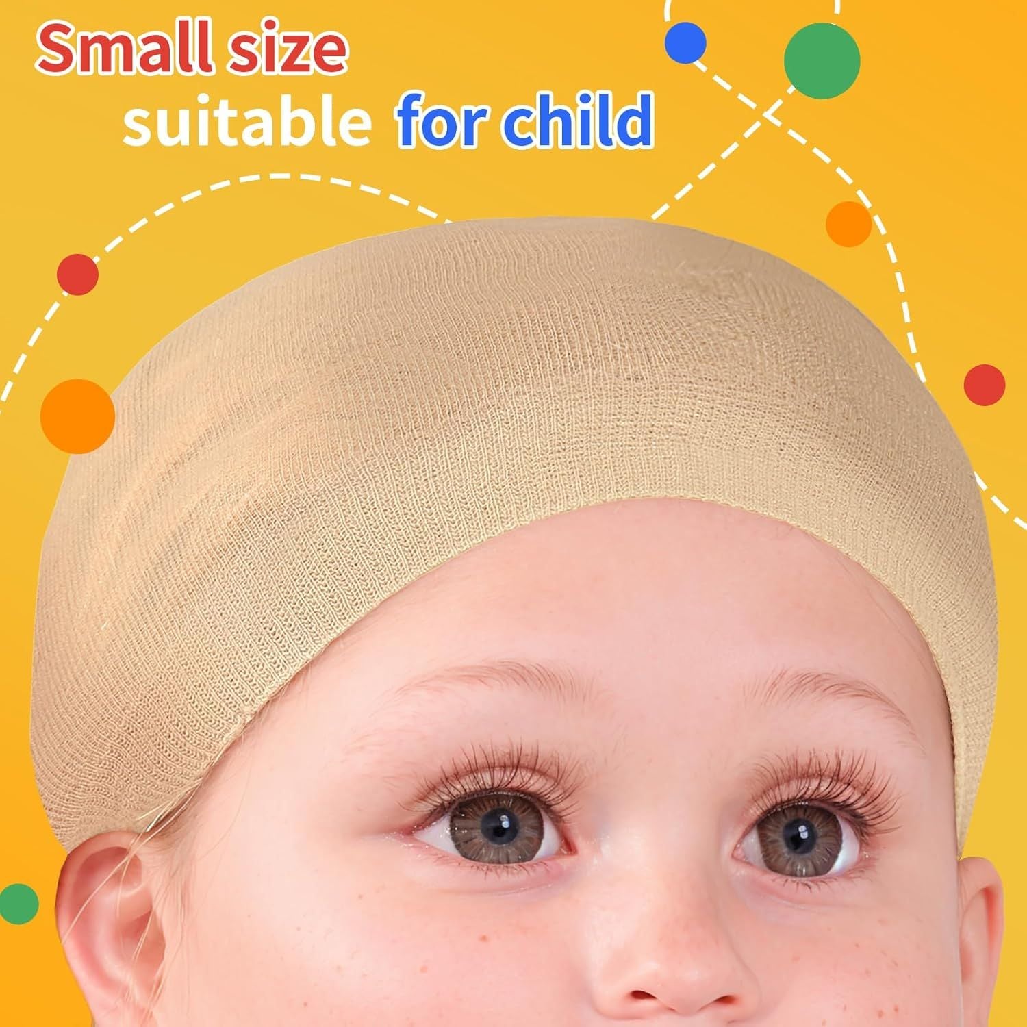 Wig Cap, 4PCS Wig Cap or Kids Light Brown. Stretchy Stocking Caps or Wigs, Natural or Halloween, Cosplay. V1259-DP01-D-258