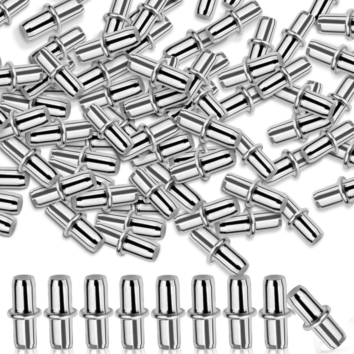 50 Pack Shel Pins, Metal Nickel Support Pegs Cabinet Support Pins or urniture Shelves Bracket V1259-DP01-D-260