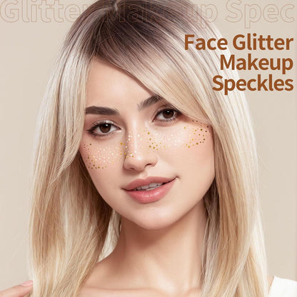 6PCS Glitter reckles ace, Glitter Makeup Speckles. Makeup Patches, ace Speckles or Women, (Gold) V1259-DP01-D-265