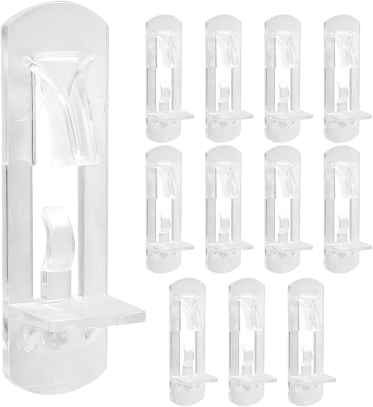 Biaungdo 12 Pcs Plastic Locking Shelf Support Pegs, 5mm Clear Cabinet Shelf Pins Self-Locking Cabinet Shelf V1259-DP01-D-27