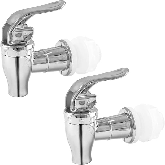 Biaungdo 2 Pcs Replacement Spigot for Beverage Dispenser, Silver Push Style Beverage Dispenser Carafe Spigot V1259-DP01-D-3