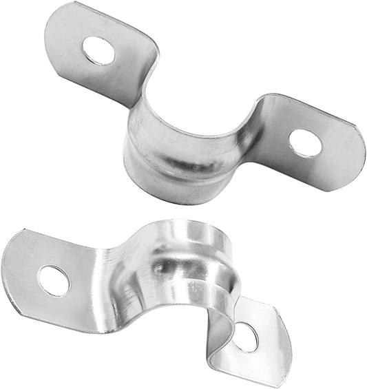 Biaungdo 30 Pcs M12 Rigid Pipe Strap, 1/2" Stainless Steel Two Hole Strap U Bracket Pipe Clamps Heavy Duty V1259-DP01-D-32