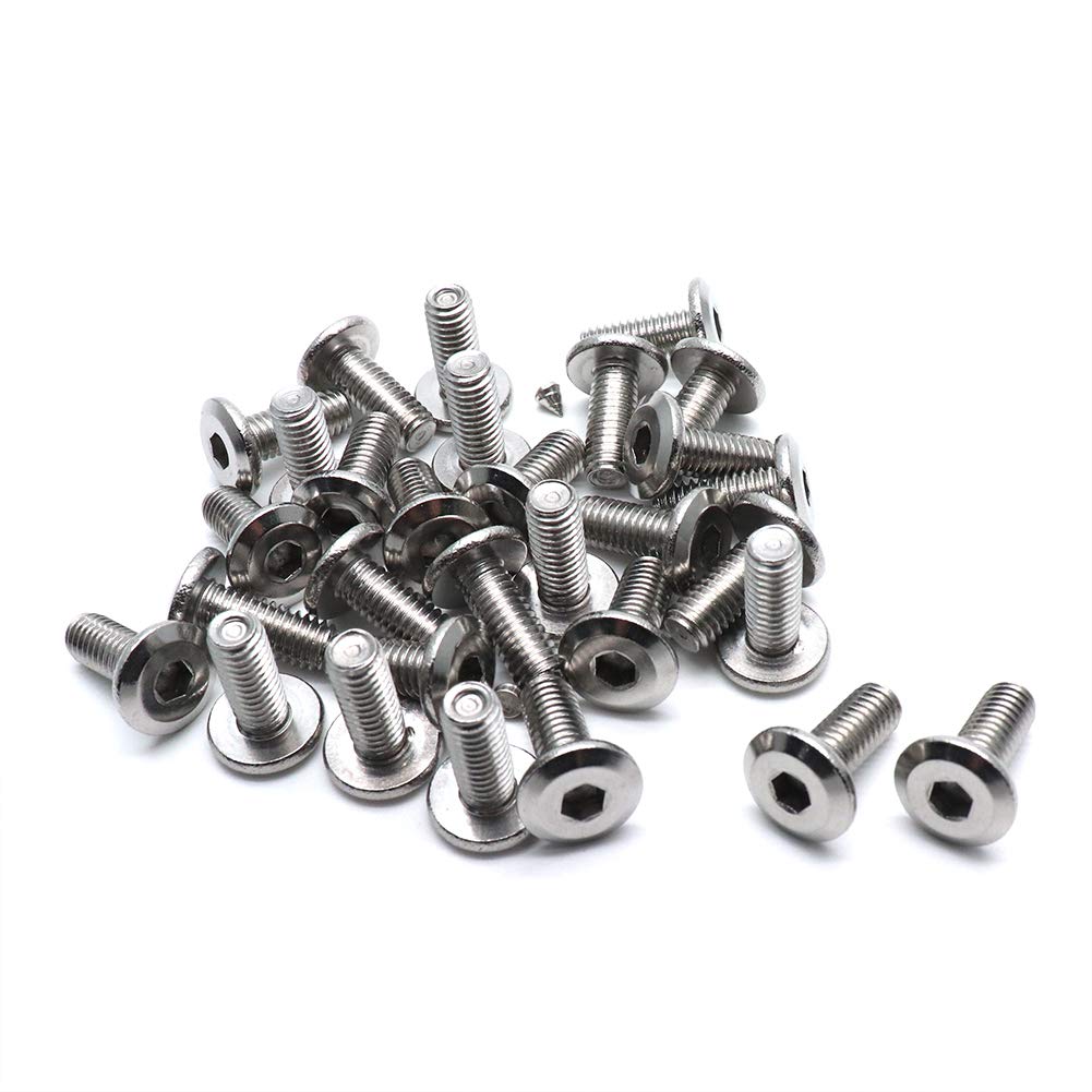 Biaungdo M6x15mm Stainless Steel Flat Head Hex Socket Cap Bolts Screws Countersunk Connector Fastener,Pack of V1259-DP01-D-35