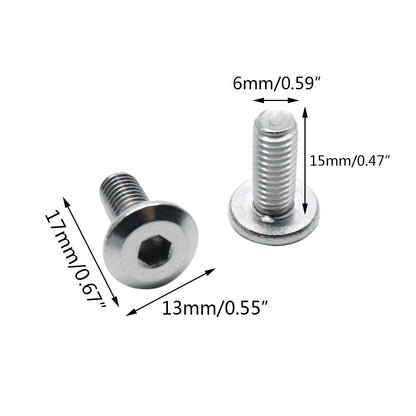 Biaungdo M6x15mm Stainless Steel Flat Head Hex Socket Cap Bolts Screws Countersunk Connector Fastener,Pack of V1259-DP01-D-35