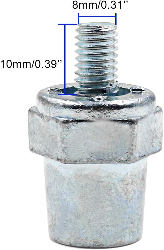 Biaungdo One Pair Zinc Alloy Battery Side Terminal Charging Posts Fit 8mm Positive (+) or Negative (-) V1259-DP01-D-36