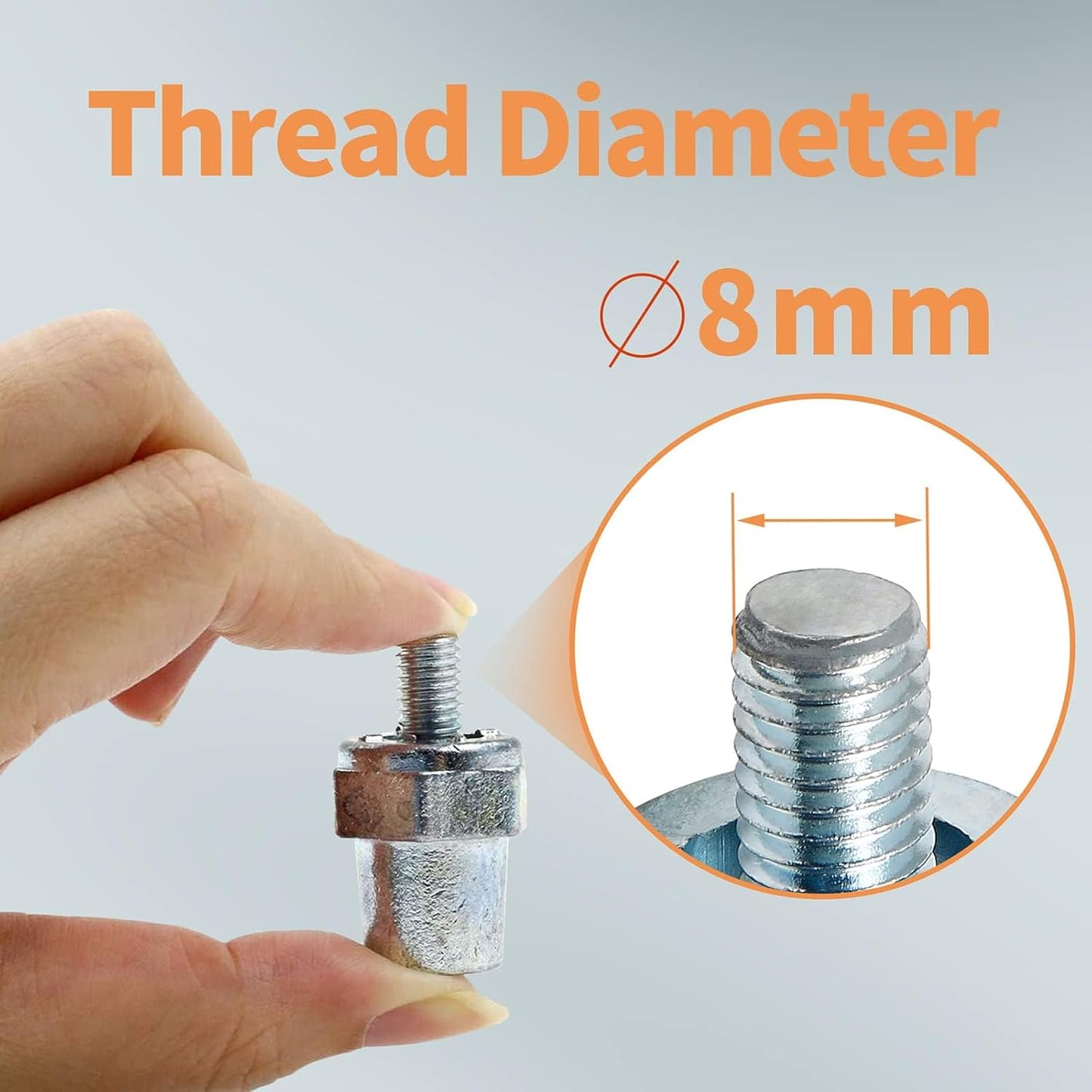 Biaungdo One Pair Zinc Alloy Battery Side Terminal Charging Posts Fit 8mm Positive (+) or Negative (-) V1259-DP01-D-36