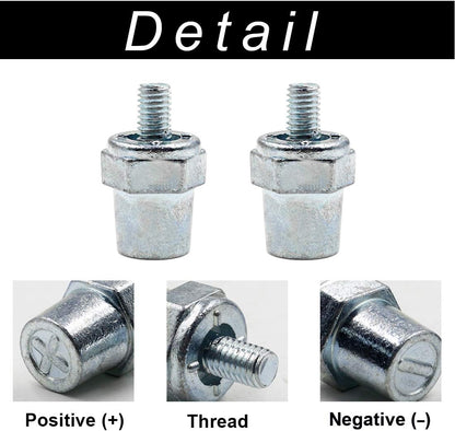 Biaungdo One Pair Zinc Alloy Battery Side Terminal Charging Posts Fit 8mm Positive (+) or Negative (-) V1259-DP01-D-36