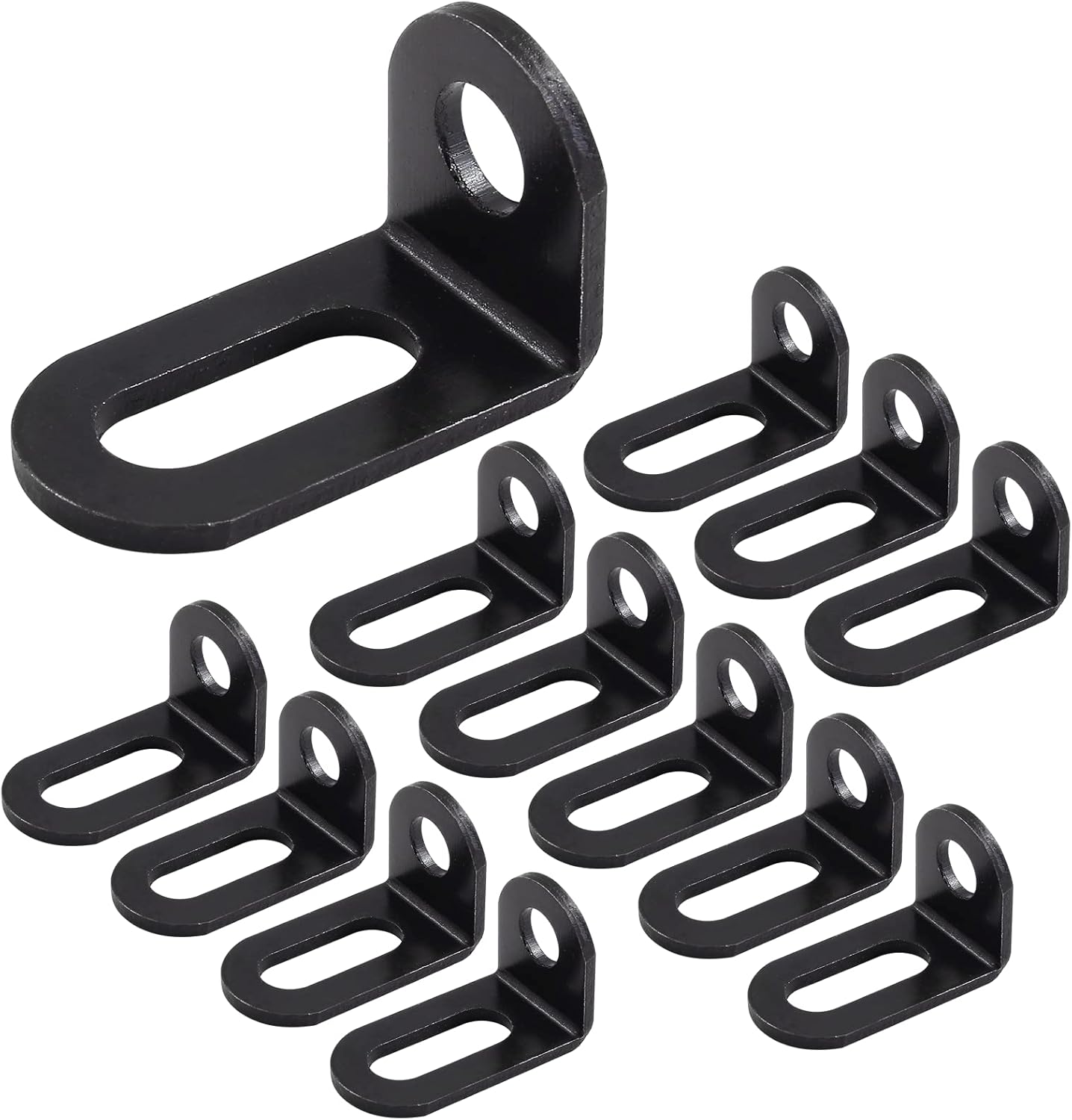 Biaungdo 18x18x33mm/0.7"x0.7"x1.3" Adjustable Right Angle Brackets L-Shape Corner Brace Support Black- (30 V1259-DP01-D-40