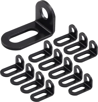 Biaungdo 18x18x33mm/0.7"x0.7"x1.3" Adjustable Right Angle Brackets L-Shape Corner Brace Support Black- (30 V1259-DP01-D-40