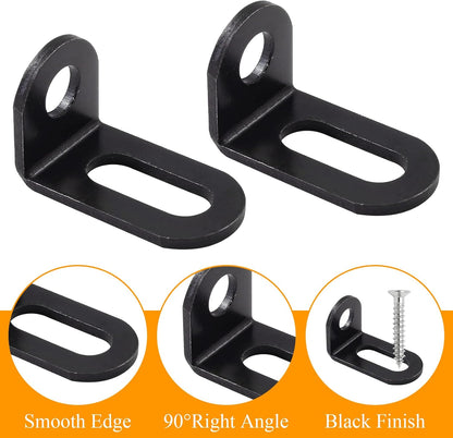 Biaungdo 18x18x33mm/0.7"x0.7"x1.3" Adjustable Right Angle Brackets L-Shape Corner Brace Support Black- (30 V1259-DP01-D-40