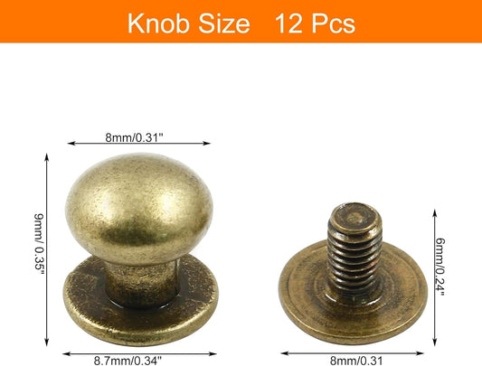 Biaungdo 12pcs 0.31" x 0.39" Mini Drawer Pulls, Round Cabinet Knobs Handles Pulls for Dresser Closet Chest V1259-DP01-D-41