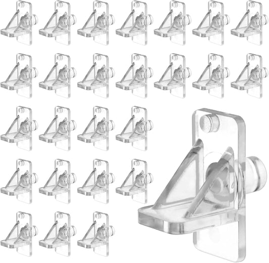Biaungdo 25 Pcs Shelf Support Pegs, 1/4 Inch Clear Cabinet Shelf Pins Plastic Cabinet Shelf Pegs Clips for V1259-DP01-D-45
