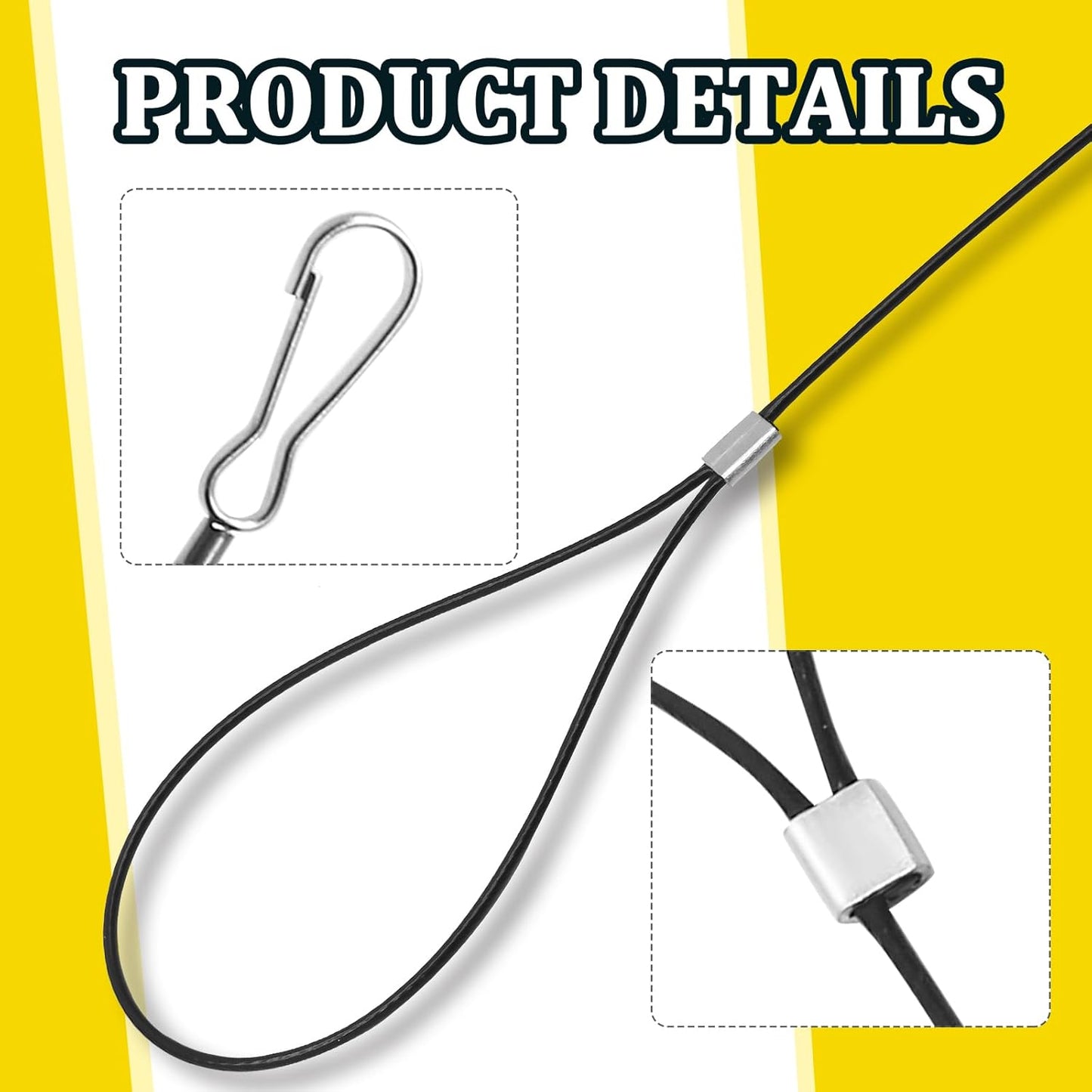 Biaungdo 2 Pcs Adjustable Gate Latch Cable Pull, Stainless Steel Gate Latch Pull String Fence Gate Opener V1259-DP01-D-47