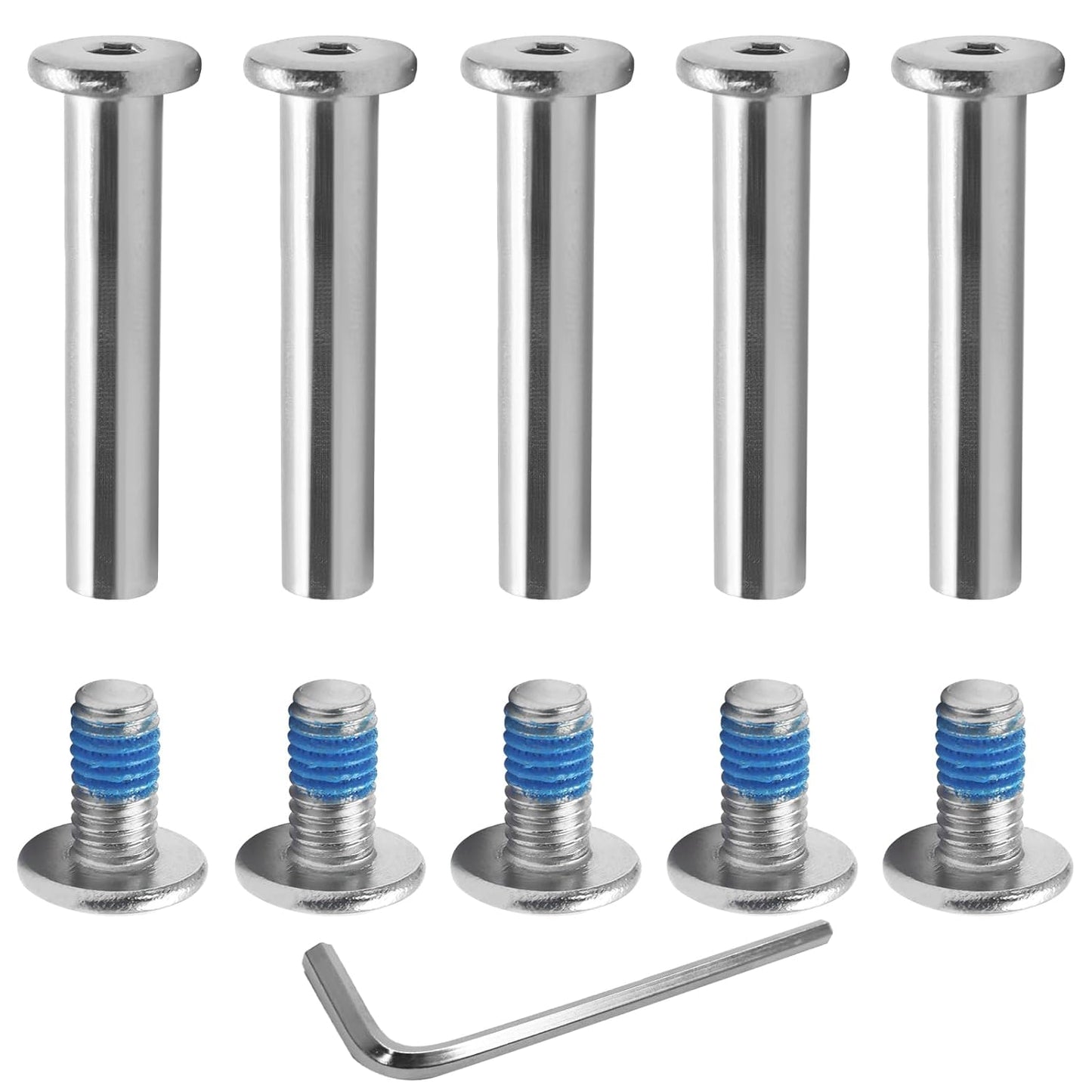 Biaungdo 5 Sets 32mm Inline Skate Wheels Screws, 6mm OD Inline Skate Replacement Bearings Roller Skating V1259-DP01-D-48