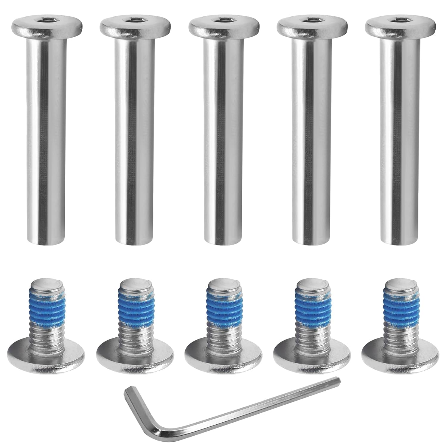 Biaungdo 5 Sets 32mm Inline Skate Wheels Screws, 6mm OD Inline Skate Replacement Bearings Roller Skating V1259-DP01-D-48