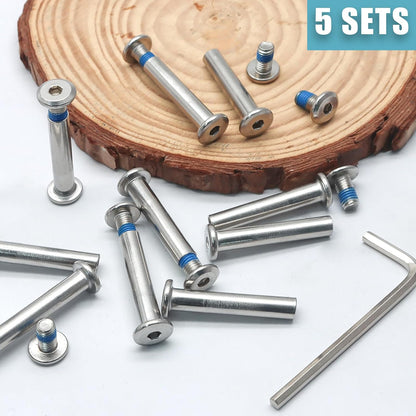Biaungdo 5 Sets 32mm Inline Skate Wheels Screws, 6mm OD Inline Skate Replacement Bearings Roller Skating V1259-DP01-D-48