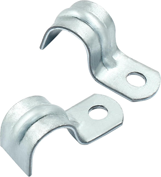 Biaungdo 30 Pcs M12 Rigid Pipe Strap, 1/2 Inch Zinc Plated Steel One Hole Strap Bracket Pipe Clamps Heavy V1259-DP01-D-5