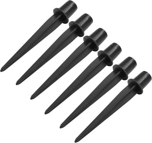 Biaungdo 6 Pack Metal Stakes, 5.3 Inch Solar Light Replacement Stakes, Black Outdoor Ground Stake for Yard V1259-DP01-D-51
