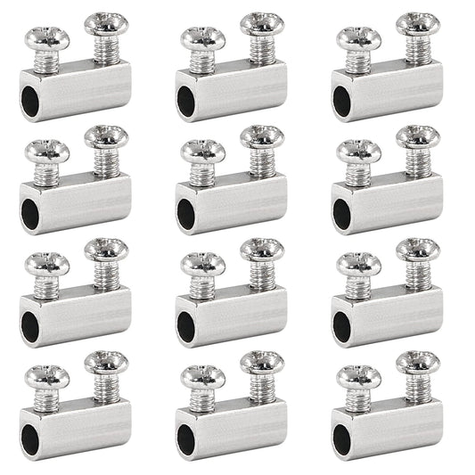 Biaungdo 12 Pcs Stainless Steel Wire Rope Cable Clamp, Adjustable New Upgrade Double Hole Wire Rope Clamp V1259-DP01-D-57