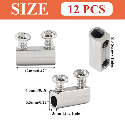 Biaungdo 12 Pcs Stainless Steel Wire Rope Cable Clamp, Adjustable New Upgrade Double Hole Wire Rope Clamp V1259-DP01-D-57