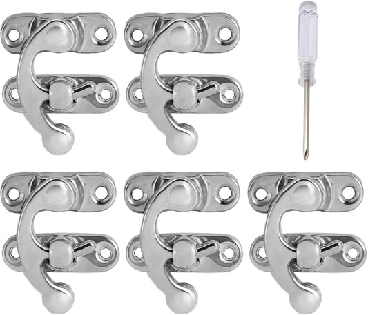 Biaungdo 5pcs Retro Vintage Style Swing Bag Clasp Closure Lock Latch for Furniture Wooden Box Jewelry Case V1259-DP01-D-58