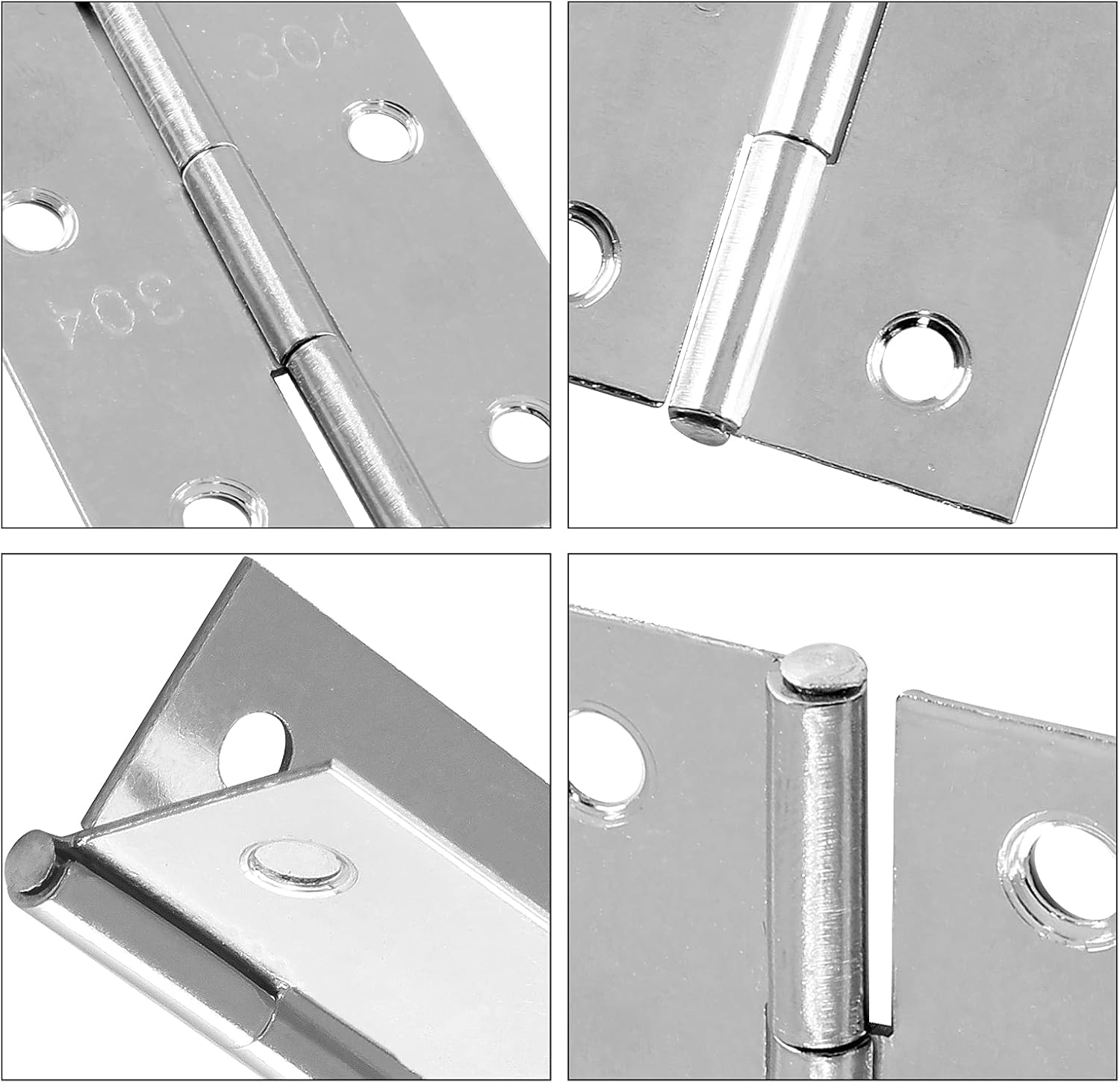 Biaungdo 10 Pack 1 Inch Butt Hinge, Stainless Steel Folding Butt Hinges, Cabinet Mini Hinges Small Box Hinges V1259-DP01-D-59