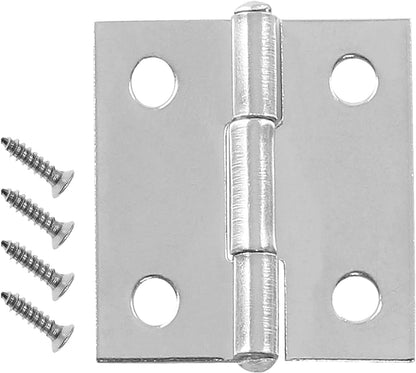 Biaungdo 10 Pack 1 Inch Butt Hinge, Stainless Steel Folding Butt Hinges, Cabinet Mini Hinges Small Box Hinges V1259-DP01-D-59
