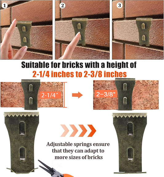 Biaungdo 6 Pcs Brick Wall Clips, Steel Brick Hook Clips, Heavy Duty Brick Hanger for Hanging Outdoors, Metal V1259-DP01-D-6