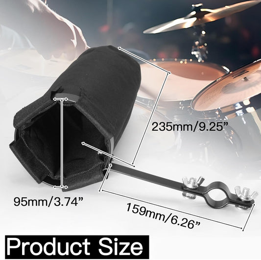 Biaungdo Drum Stick Holder for Drum Set, Removable Nylon Drumstick Bag Holder with Clamp-On Lockable Aluminum V1259-DP01-D-60