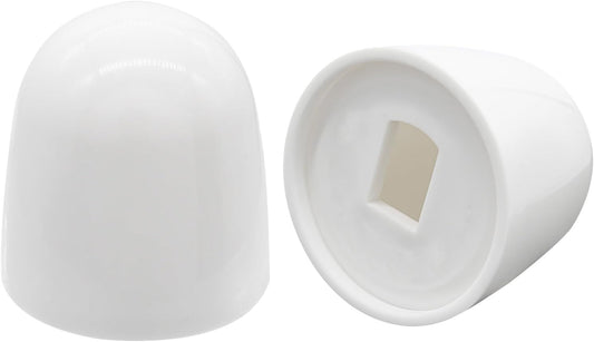 Biaungdo 2 Pcs Universal Tall Toilet Bolt Caps, White Plastic Toilet Floor Caps with Washers Round Push-On V1259-DP01-D-61