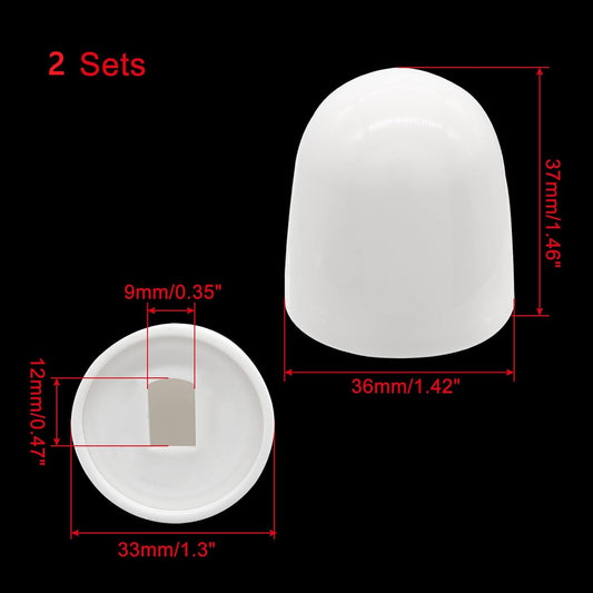 Biaungdo 2 Pcs Universal Tall Toilet Bolt Caps, White Plastic Toilet Floor Caps with Washers Round Push-On V1259-DP01-D-61
