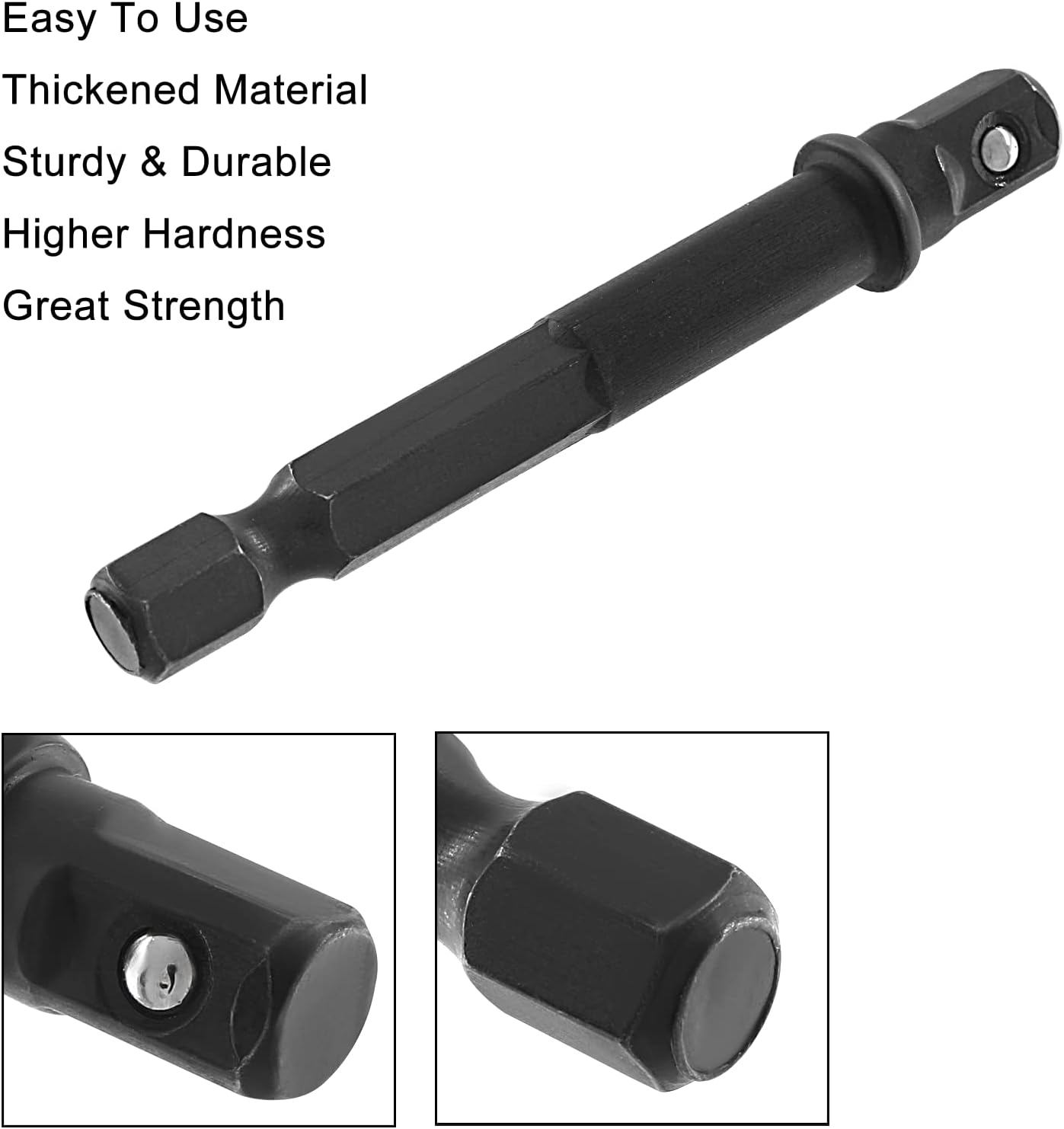 Biaungdo Square Socket Bit Adapter, 5 Pcs 1/4 Hex Impact Socket Extension Socket Driver Bits Set Impact V1259-DP01-D-62